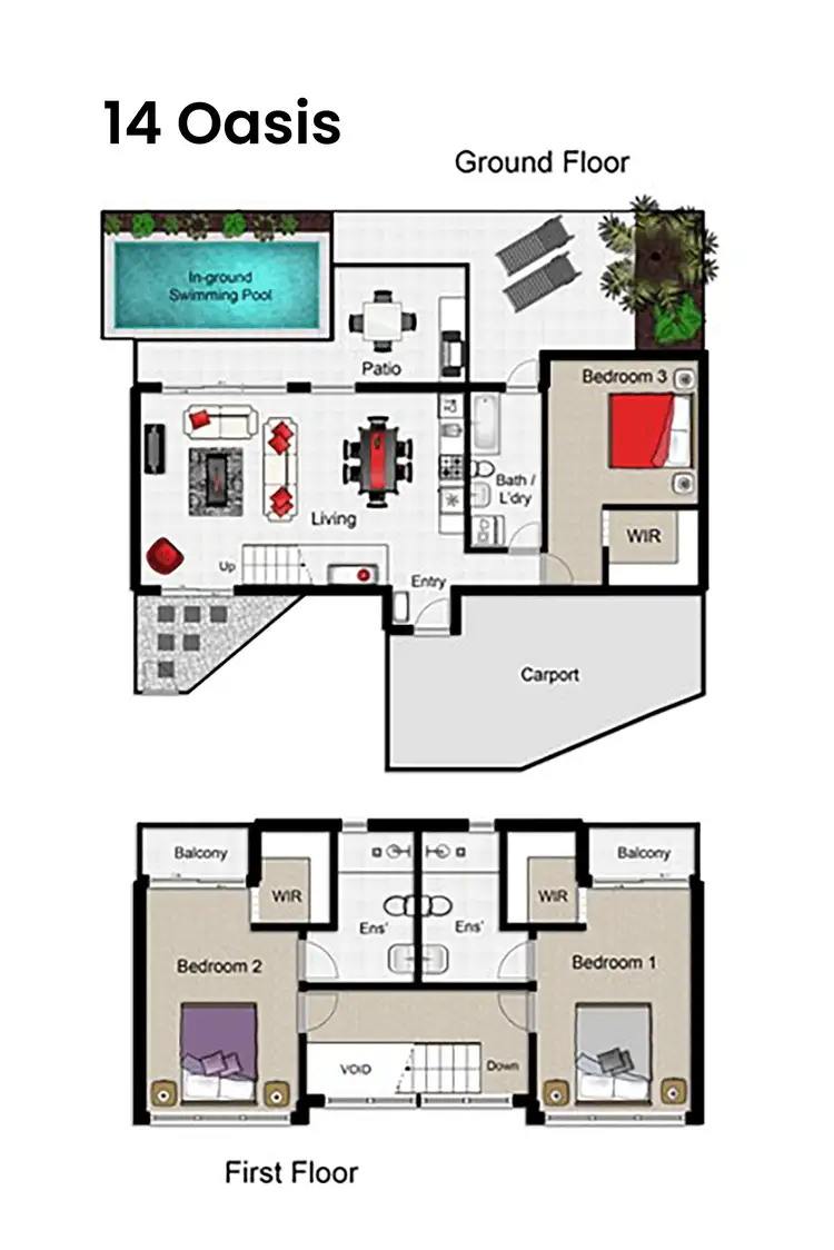 Floorplan of Homely townhouse listing, 14 Oasis/4-8 Morning Close, Port Douglas QLD 4877