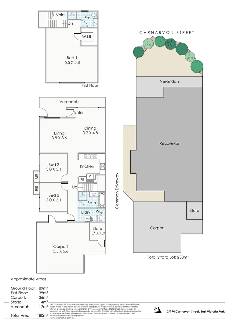 Floorplan of Homely townhouse listing, 2/174 Carnarvon Street, East Victoria Park WA 6101