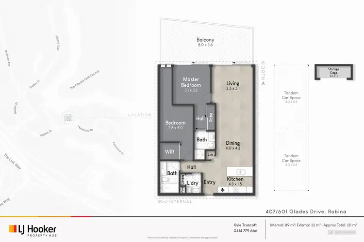 Floorplan of Homely apartment listing, 407/601 Glades Drive, Robina QLD 4226