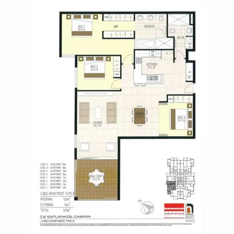 Floorplan of Homely apartment listing, 504/102 Esplanade, Darwin City NT 800