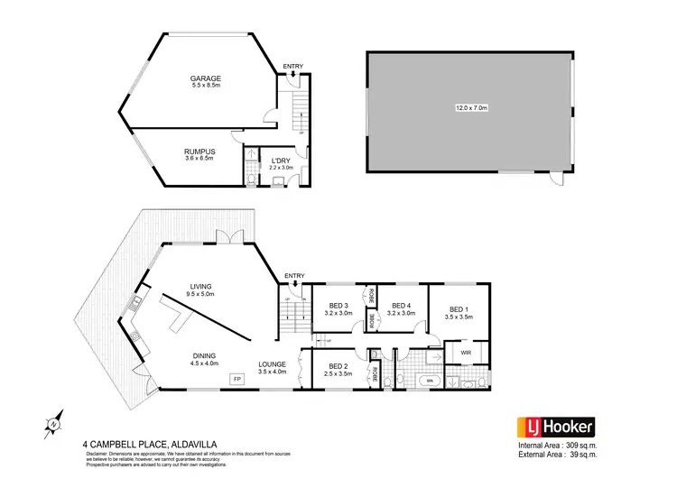 Floorplan of Homely rural property listing, 4 Campbell Place, Aldavilla NSW 2440