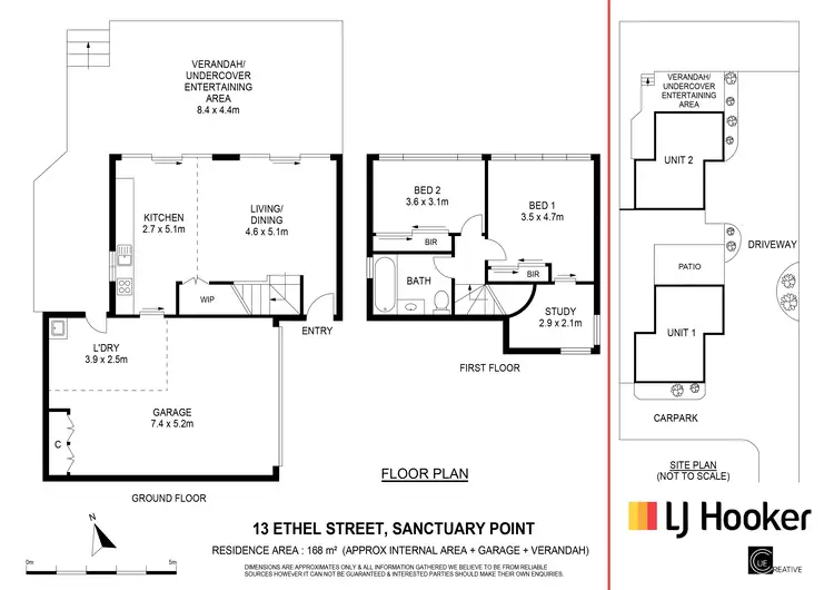 Floorplan of Homely block of units listing, 1 & 2/13 Ethel Street, Sanctuary Point NSW 2540