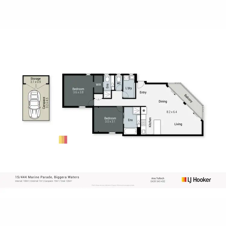 Floorplan of Homely apartment listing, 15/444 Marine Parade, Biggera Waters QLD 4216