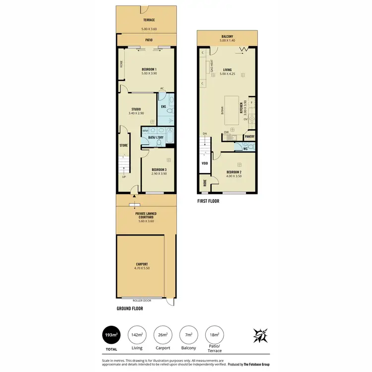 Floorplan of Homely townhouse listing, 2/39 Windermere Crescent, Mawson Lakes SA 5095