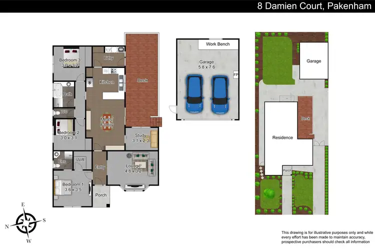 Floorplan of Homely house listing, 8 Damien Court, Pakenham VIC 3810