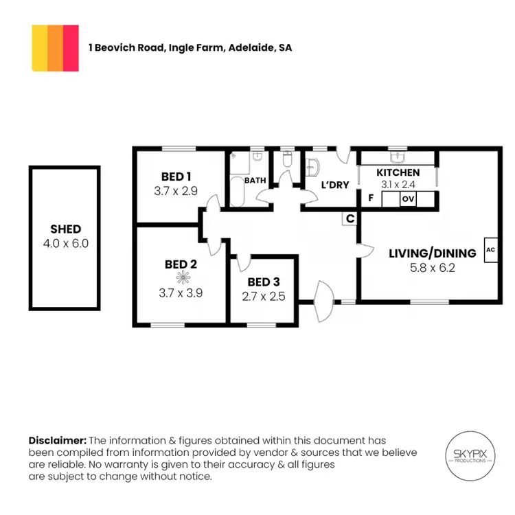 Floorplan of Homely house listing, 1 Beovich Road, Ingle Farm SA 5098