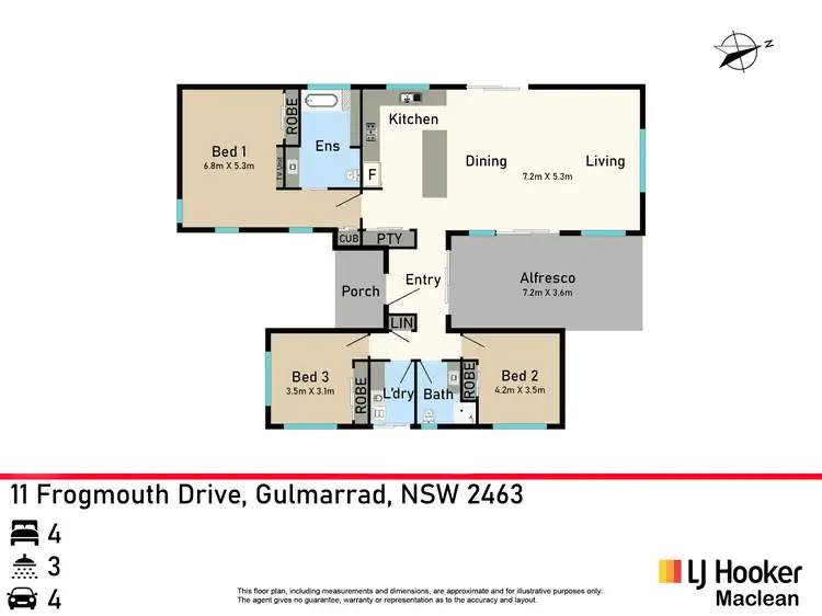 Floorplan of Homely house listing, 11 Frogmouth Drive, Gulmarrad NSW 2463