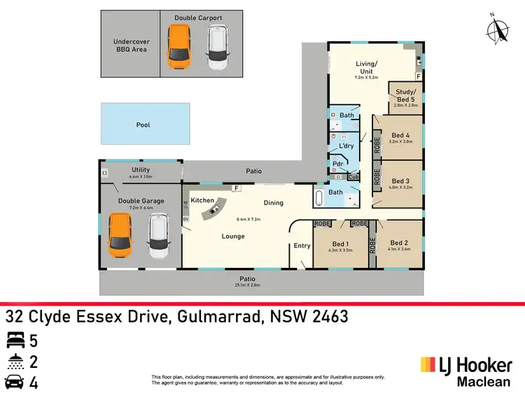 Floorplan of Homely house listing, 32 Clyde Essex Drive, Gulmarrad NSW 2463