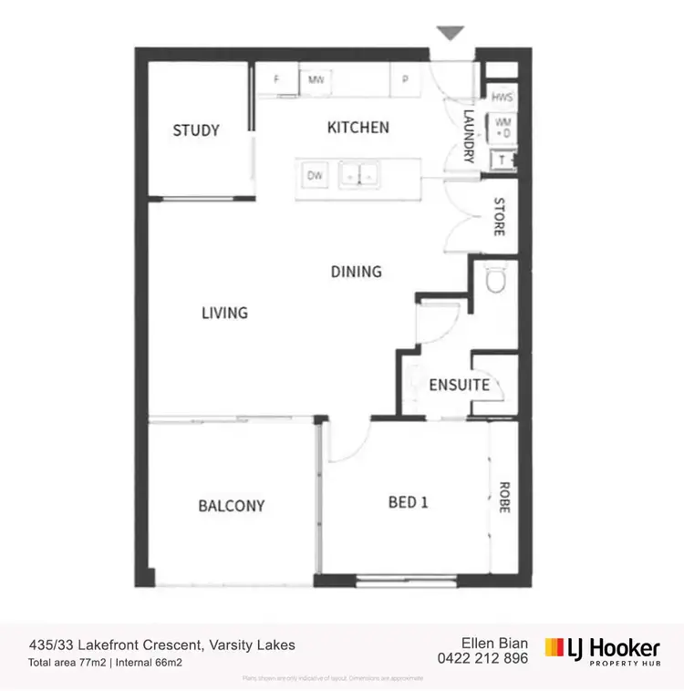 Floorplan of Homely apartment listing, 435/33 Lakefront Crescent, Varsity Lakes QLD 4227