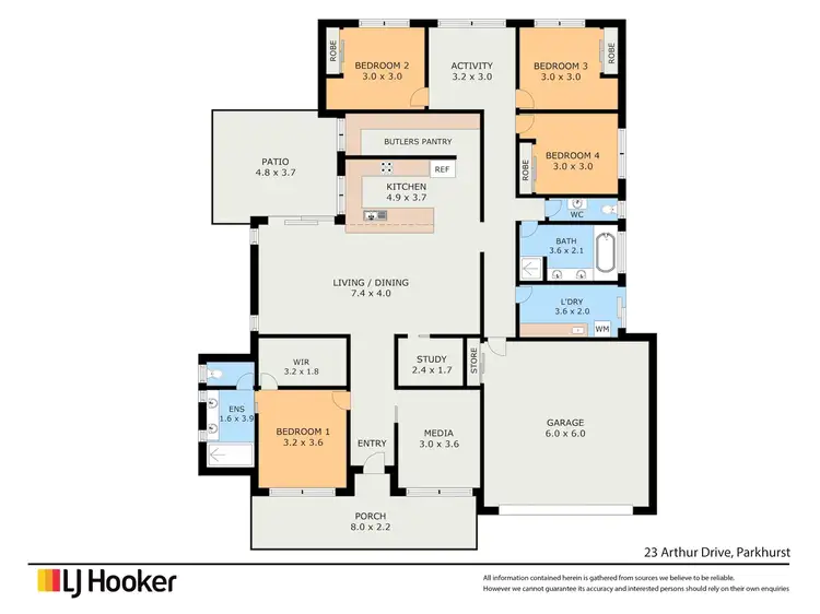 Floorplan of Homely house listing, 23 Arthur Drive, Parkhurst QLD 4702