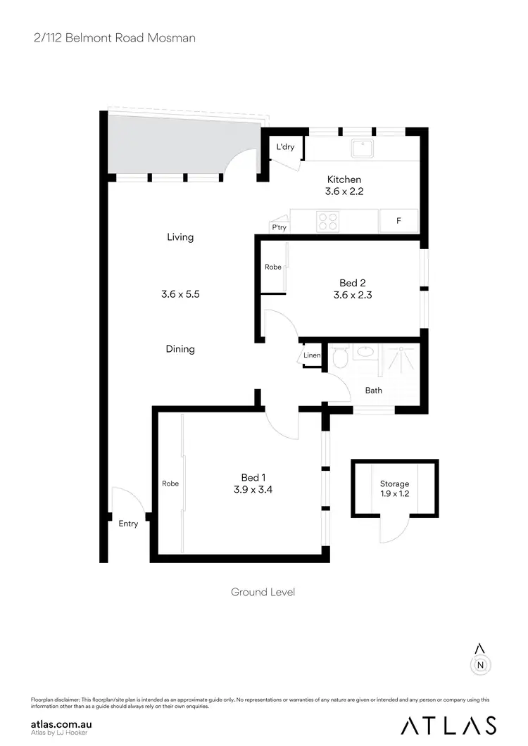 Floorplan of Homely unit listing, 2/112 Belmont Road, Mosman NSW 2088