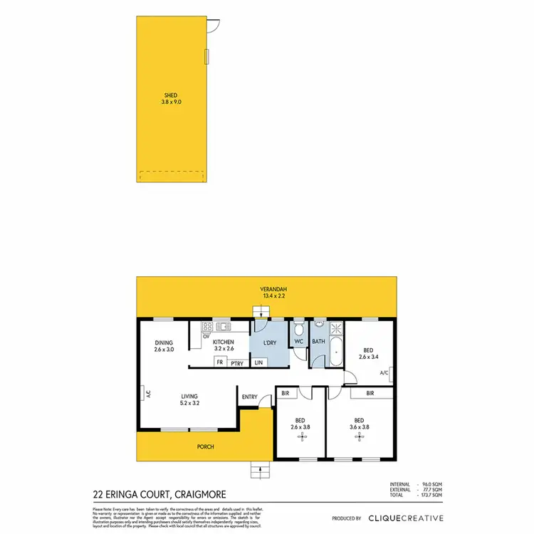 Floorplan of Homely house listing, 22 Eringa Court, Craigmore SA 5114
