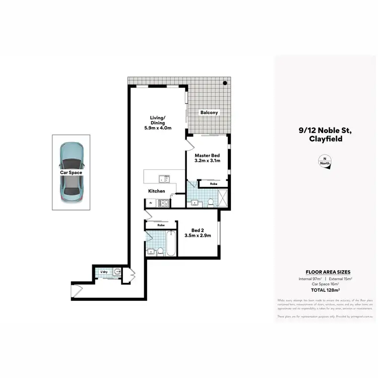 Floorplan of Homely unit listing, 9/12 Noble Street, Clayfield QLD 4011