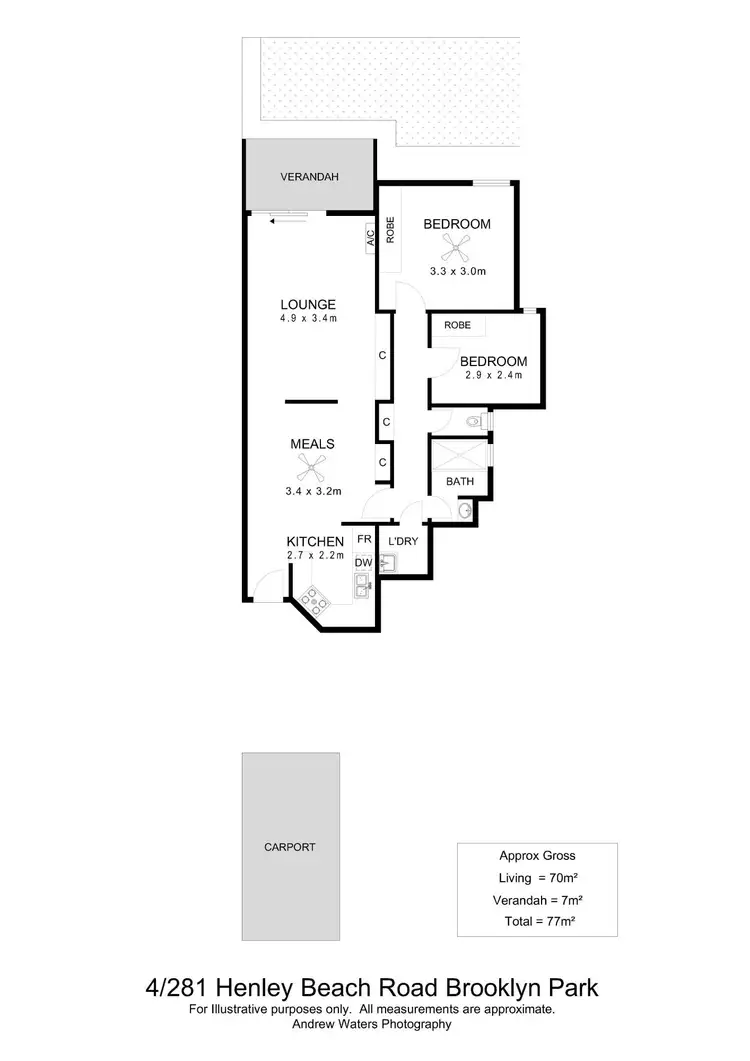 Floorplan of Homely apartment listing, 4/281 Henley Beach Road, Brooklyn Park SA 5032