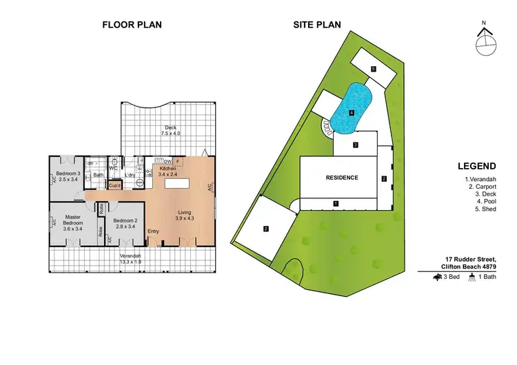 Floorplan of Homely house listing, 17 Rudder Street, Clifton Beach QLD 4879