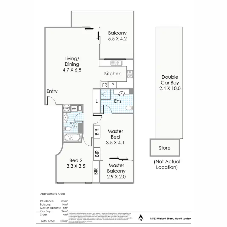 Floorplan of Homely apartment listing, 15/83 Walcott Street, Mount Lawley WA 6050