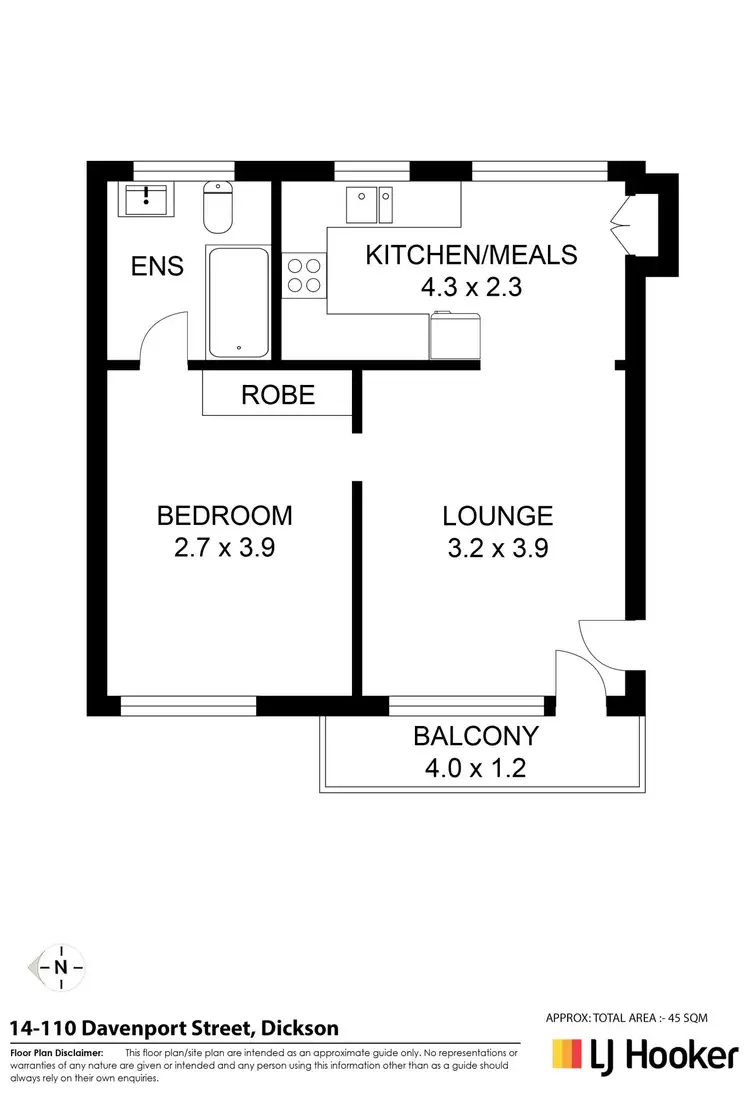 Floorplan of Homely unit listing, 14/110 Davenport Street, Dickson ACT 2602