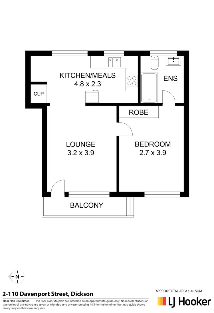 Floorplan of Homely unit listing, 2/110 Davenport Street, Dickson ACT 2602