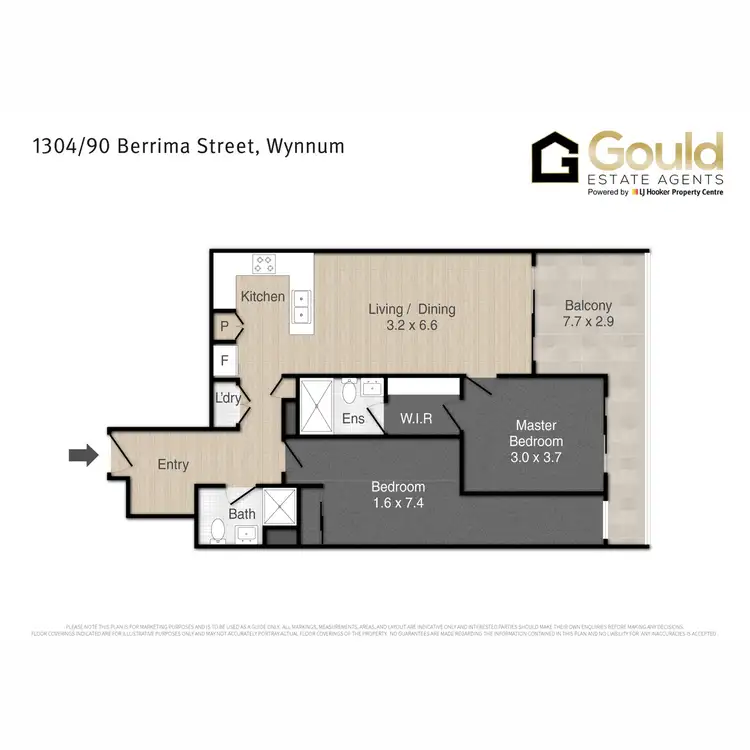 Floorplan of Homely unit listing, 1304/90 Berrima Street, Wynnum QLD 4178