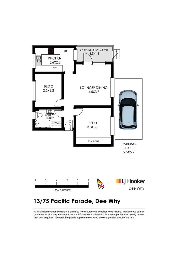 Floorplan of Homely unit listing, 13/75 Pacific Parade, Dee Why NSW 2099