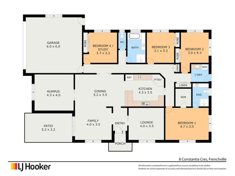 Floorplan of Homely house listing, 8 Constantia Crescent, Frenchville QLD 4701