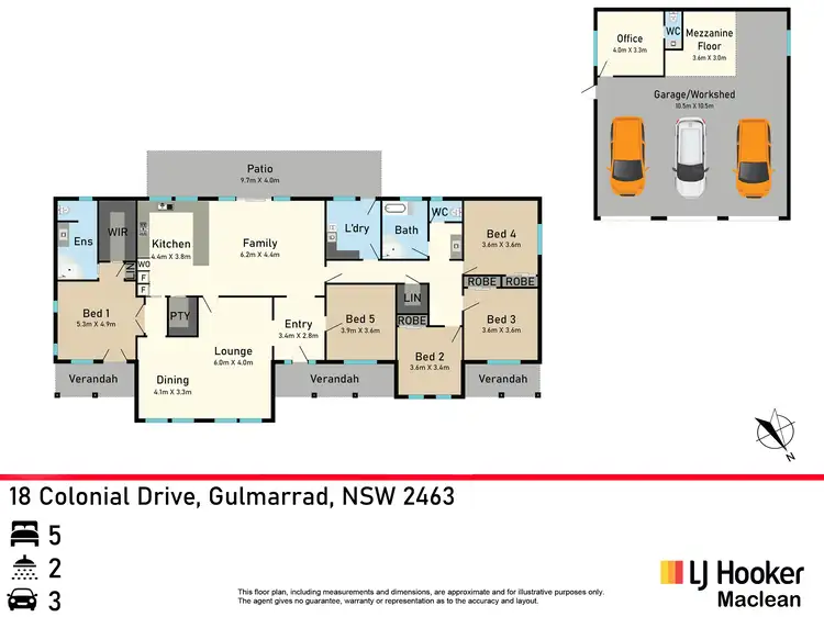 Floorplan of Homely house listing, 18 Colonial Drive, Gulmarrad NSW 2463
