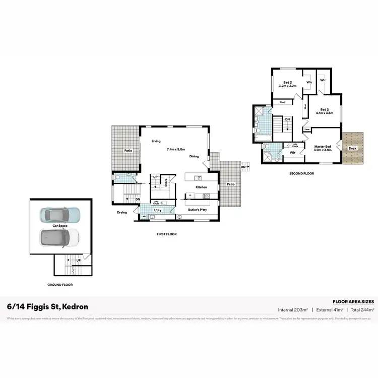 Floorplan of Homely townhouse listing, 6/12-14 Figgis Street, Kedron QLD 4031