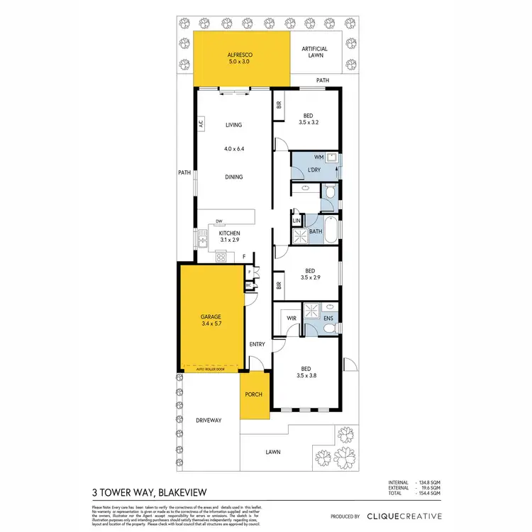 Floorplan of Homely house listing, 3 Tower Way, Blakeview SA 5114