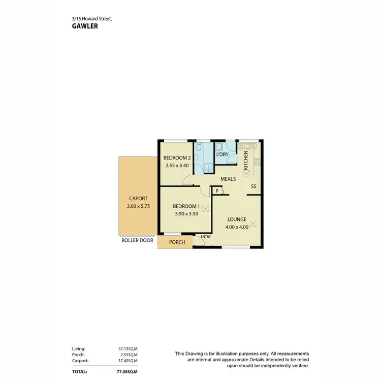 Floorplan of Homely unit listing, 3/15 Howard Street, Gawler SA 5118