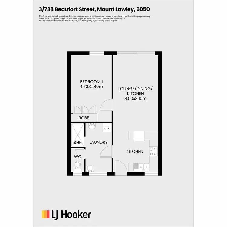 Floorplan of Homely unit listing, 3/738 Beaufort Street, Mount Lawley WA 6050