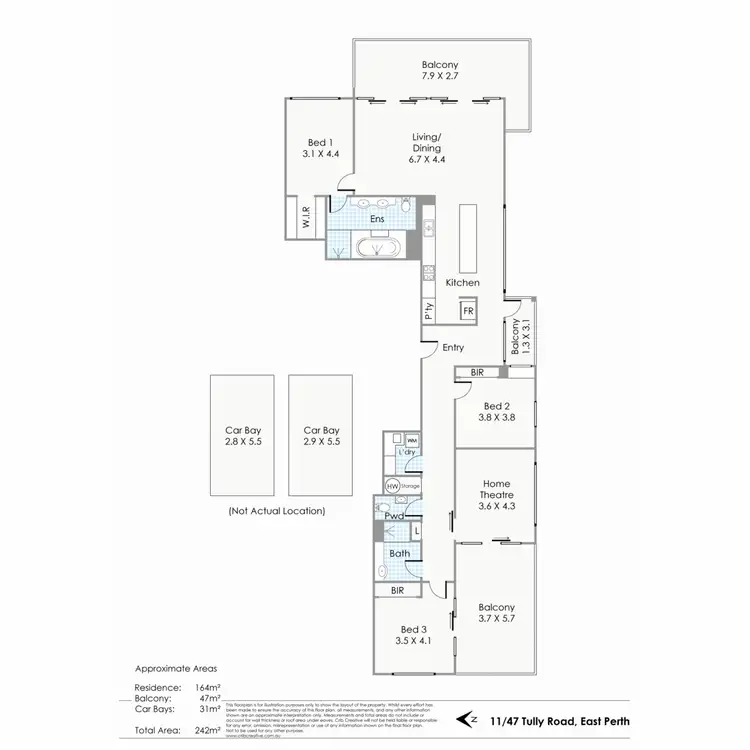 Floorplan of Homely apartment listing, 11/47 Tully Road, East Perth WA 6004