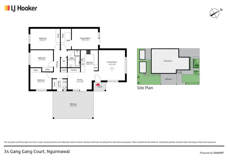 Floorplan of Homely semi-detached listing, 34 Gang Gang Court, Ngunnawal ACT 2913