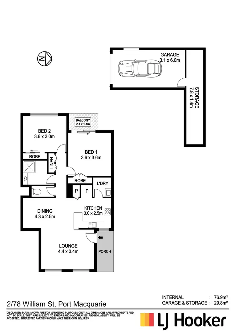 Floorplan of Homely unit listing, 2/78 William Street, Port Macquarie NSW 2444