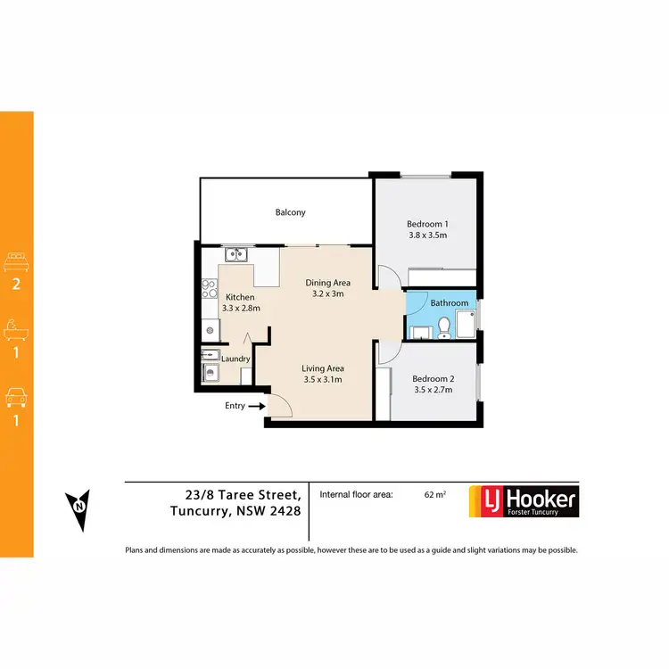 Floorplan of Homely unit listing, 23/8 Taree Street, Tuncurry NSW 2428