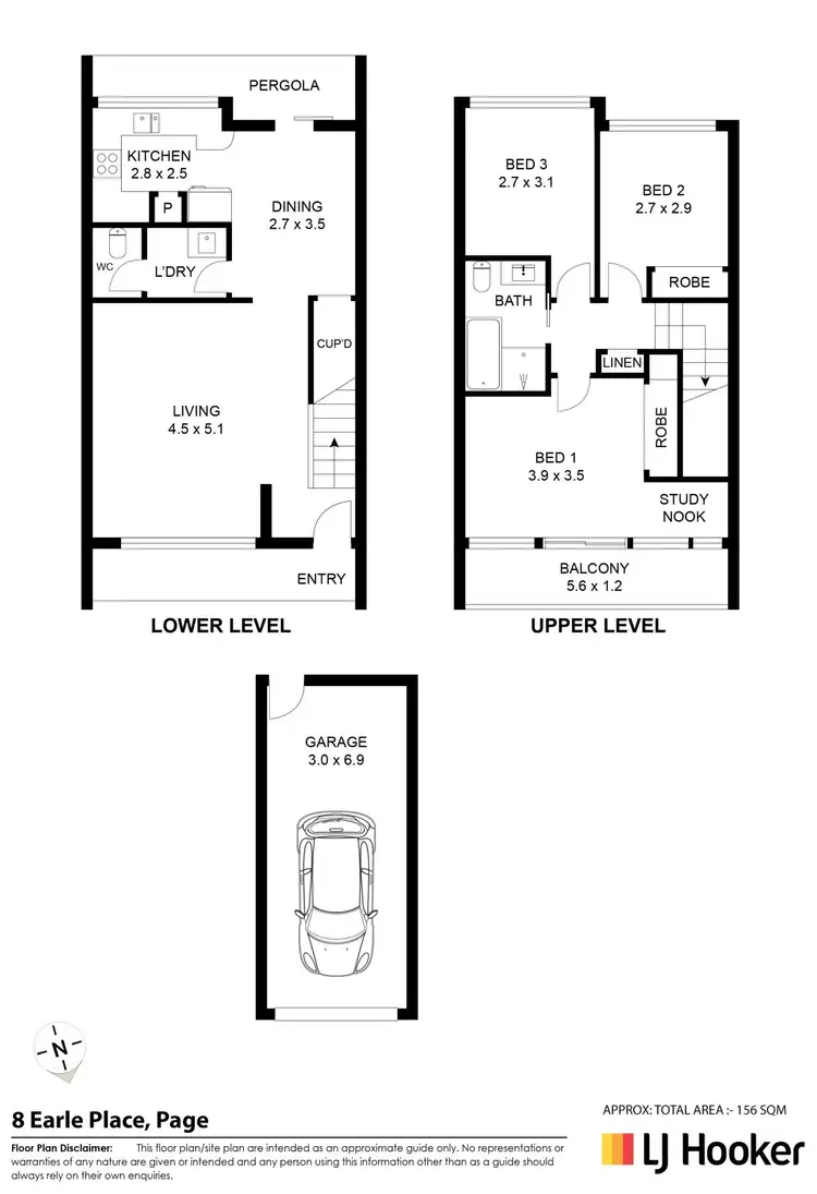 Floorplan of Homely townhouse listing, 8 Earle Place, Page ACT 2614