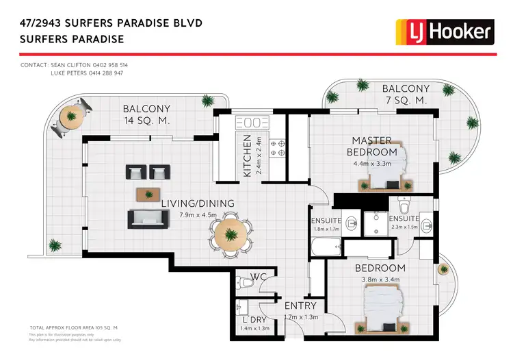 Floorplan of Homely apartment listing, 47/2943 Surfers Paradise Boulevard, Surfers Paradise QLD 4217