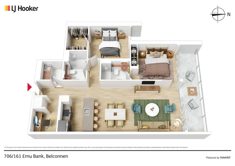 Floorplan of Homely unit listing, 706/161 Emu Bank, Belconnen ACT 2617