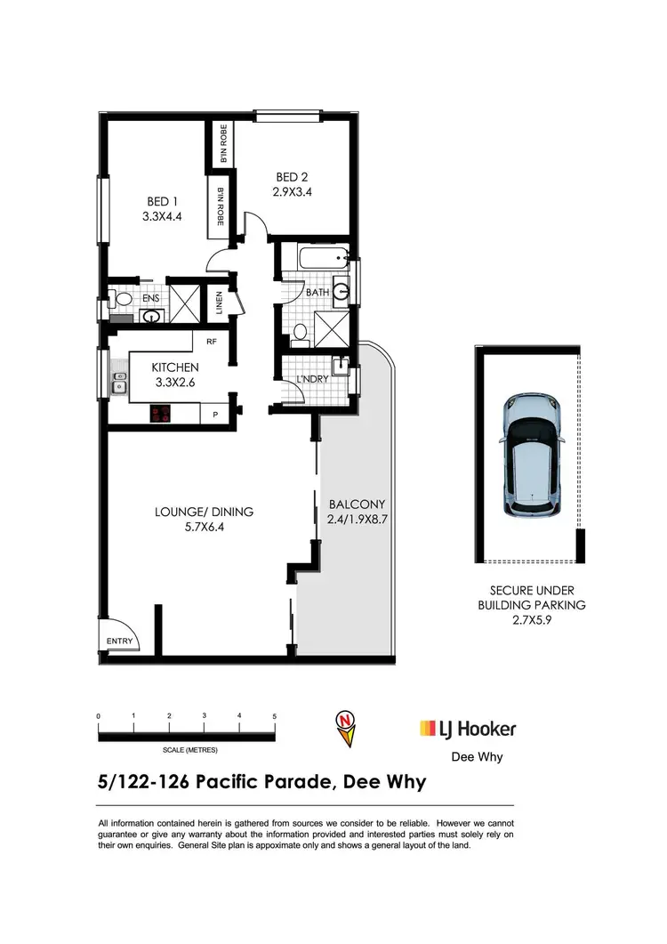 Floorplan of Homely apartment listing, 5/122-126 Pacific Parade, Dee Why NSW 2099