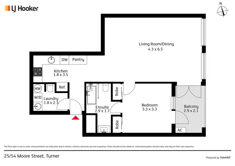 Floorplan of Homely apartment listing, 25/54 Moore Street, Turner ACT 2612