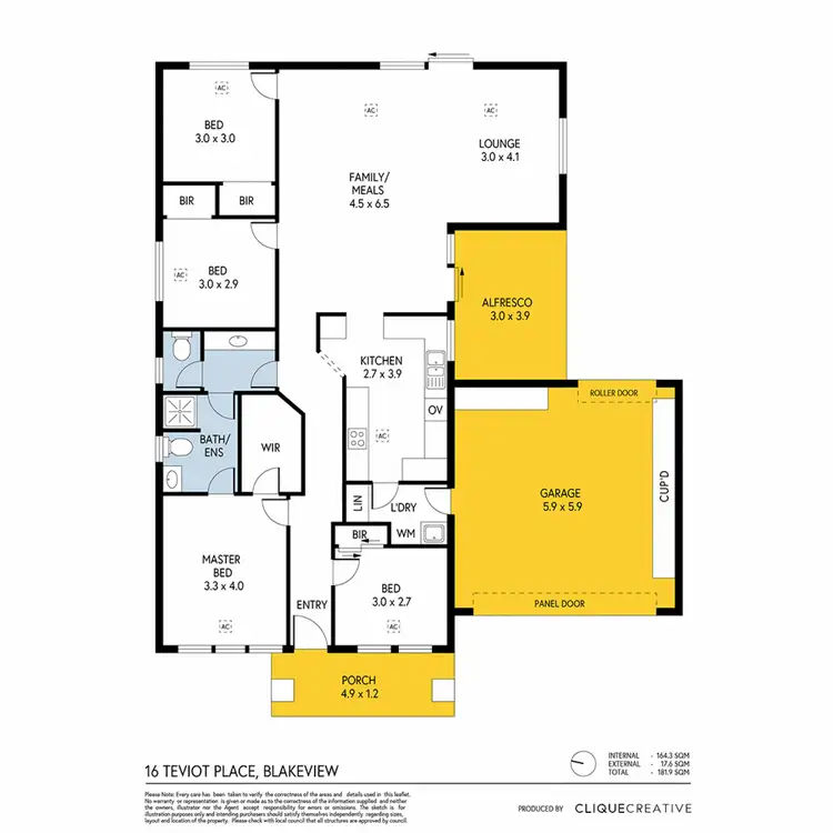 Floorplan of Homely house listing, 16 Teviot Place, Blakeview SA 5114