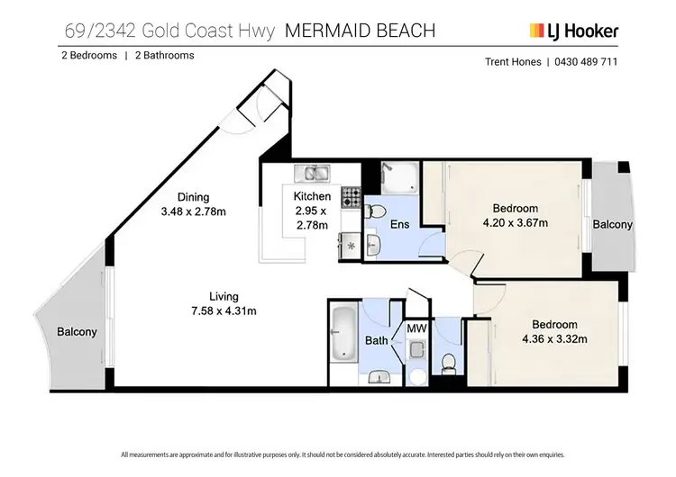 Floorplan of Homely apartment listing, 69/2342-2362 Gold Coast Highway, Mermaid Beach QLD 4218