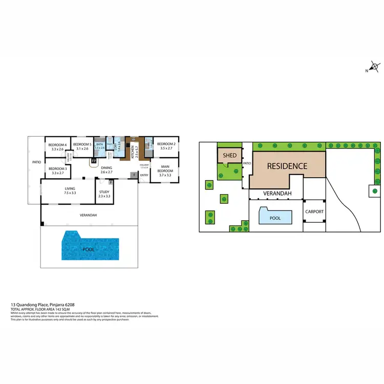 Floorplan of Homely house listing, 13 Quandong Place, Pinjarra WA 6208