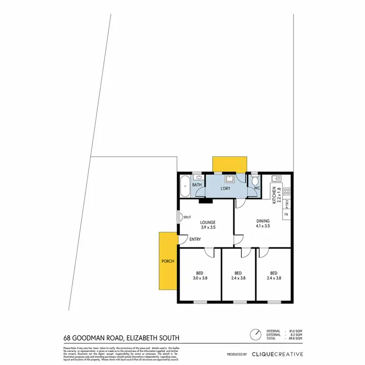 Floorplan of Homely house listing, 68 Goodman Road, Elizabeth South SA 5112