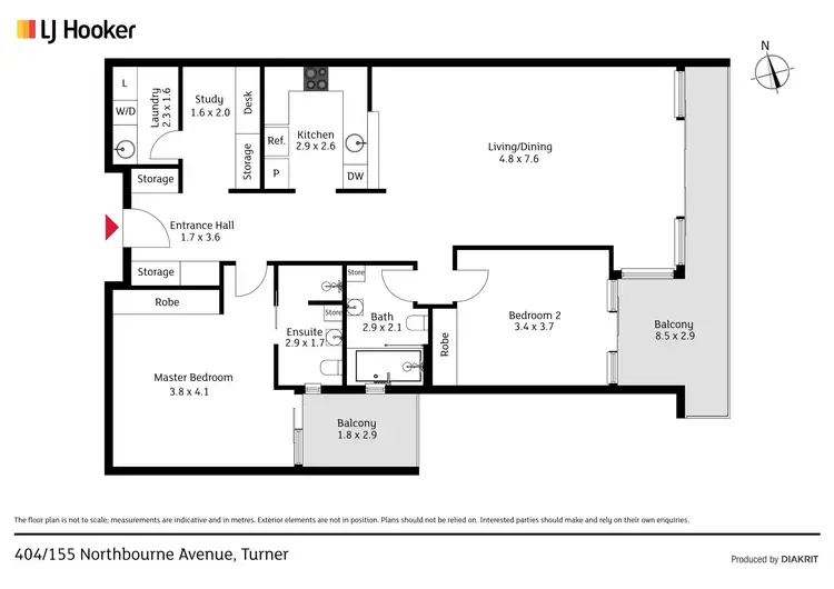 Floorplan of Homely apartment listing, 404/155 Northbourne Avenue, Turner ACT 2612