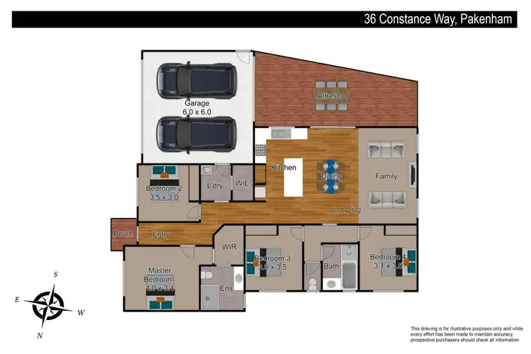 Floorplan of Homely house listing, 36 Constance Way, Pakenham VIC 3810