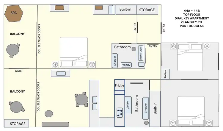 Floorplan of Homely apartment listing, 44 Silkari/2-16 Langley Road, Port Douglas QLD 4877