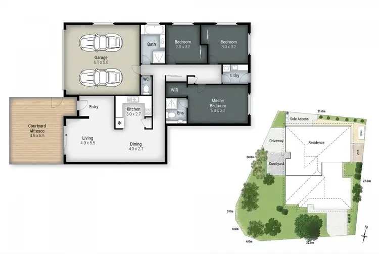 Floorplan of Homely semi-detached listing, 2/7 Turnbull Drive, Upper Coomera QLD 4209