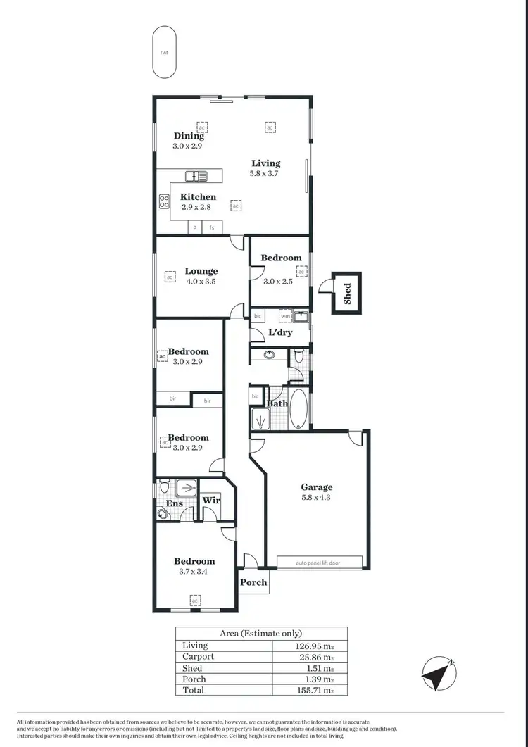 Floorplan of Homely house listing, 63B Nilpena Avenue, Park Holme SA 5043