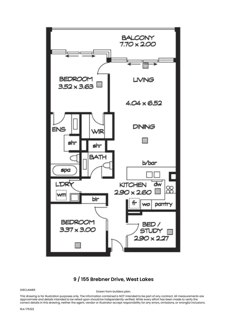 Floorplan of Homely apartment listing, 9/155 Brebner Drive, West Lakes SA 5021
