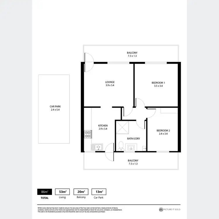 Floorplan of Homely unit listing, 20/3 Noblet Street, Findon SA 5023